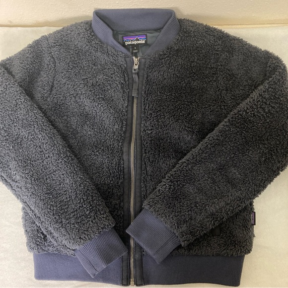 Patagonia Worn Wear Los Gatos Thick Fleece Blue Bomber Jacket Women's Small - Picture 7 of 16